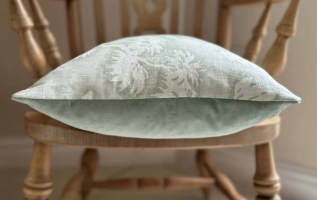 'Sycamore Leaves' Velvet-Backed Cushion - Image 5