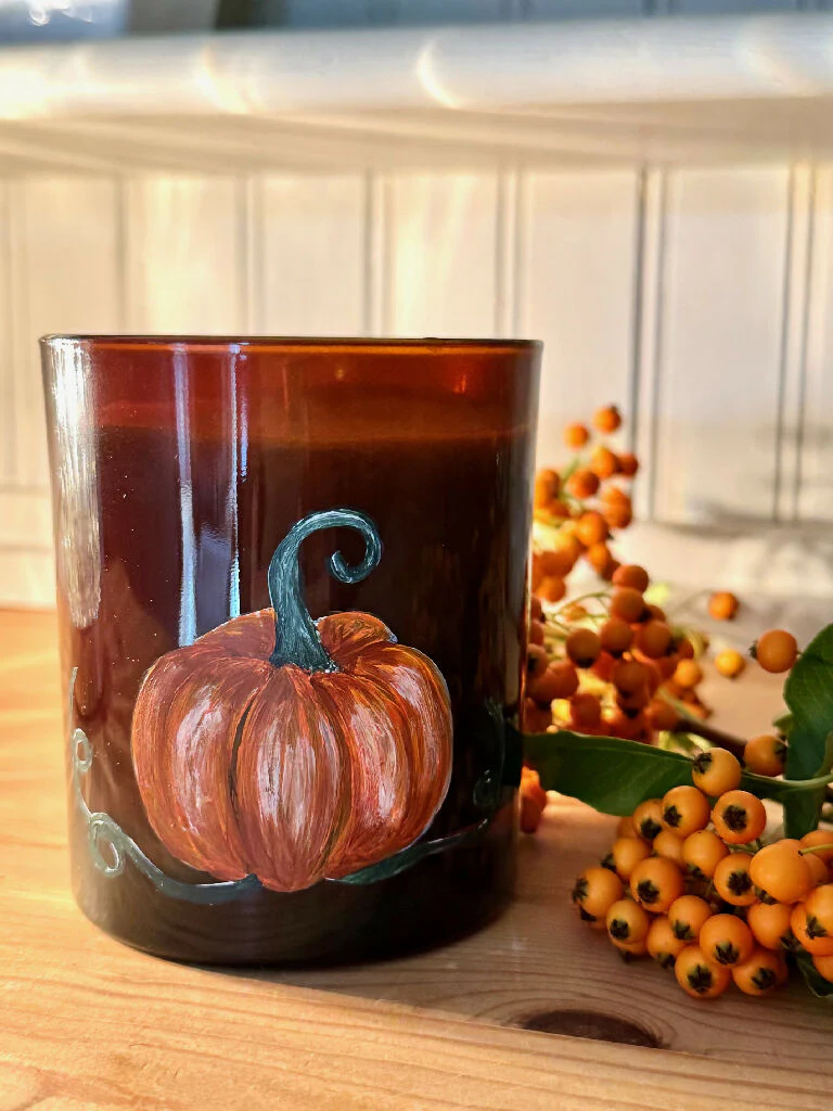 The Autumn - Hand Painted Pumpkin Spice candle - Image 4