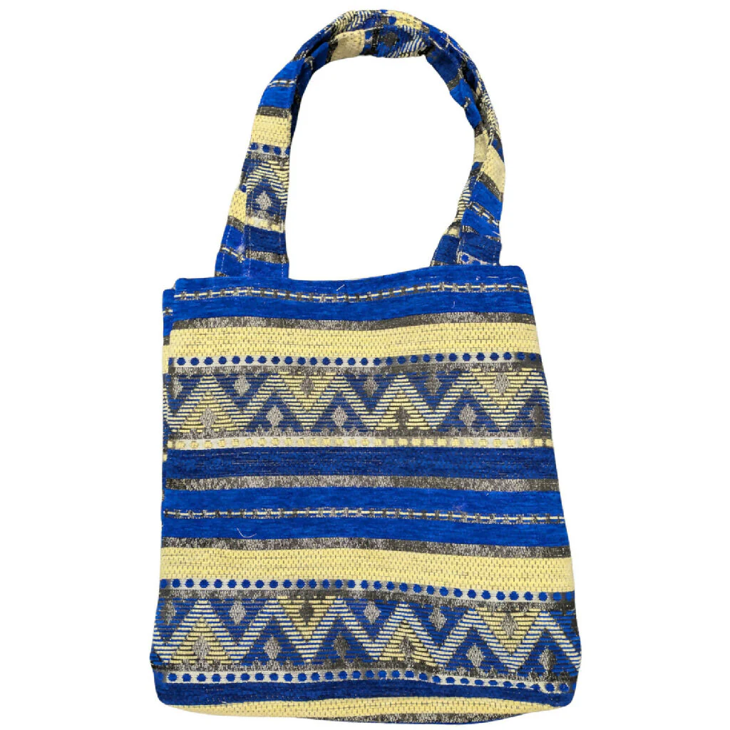 The Nador Large Expandable Fabric Tote in Blue - Image 5