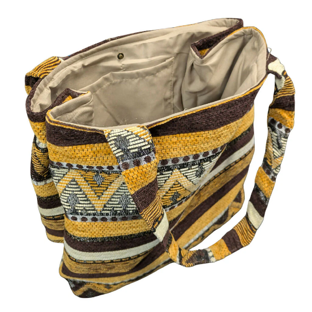 The Nador Large Expandable Fabric Tote in Yellow - Image 5