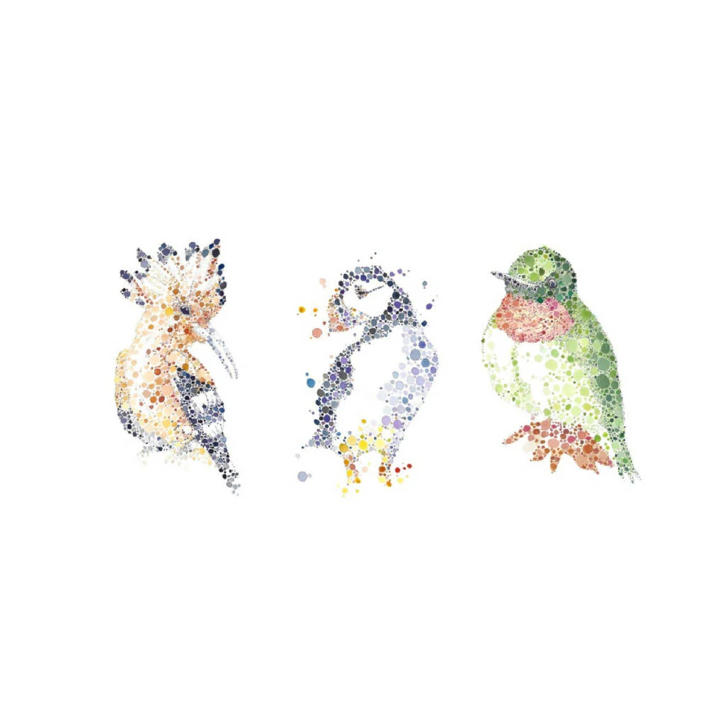 Three Bird Watercolour Card - Image 2