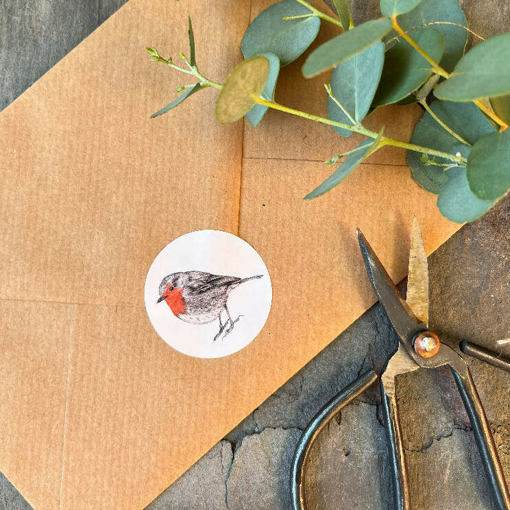 30 Traditional Robin Christmas Stickers - (15 per sheet) - Image 2