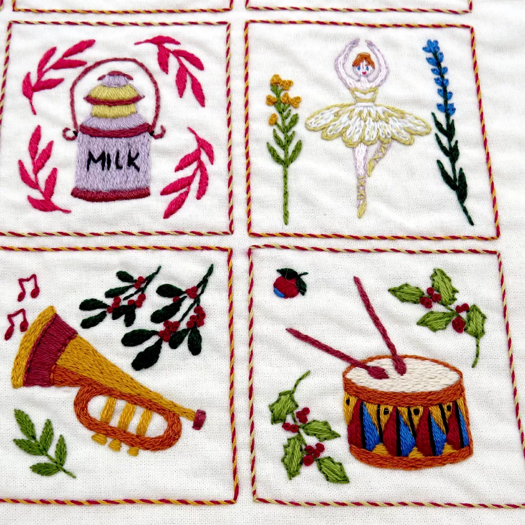 Twelve days of Christmas Hand Embroidery Kit - Image 7