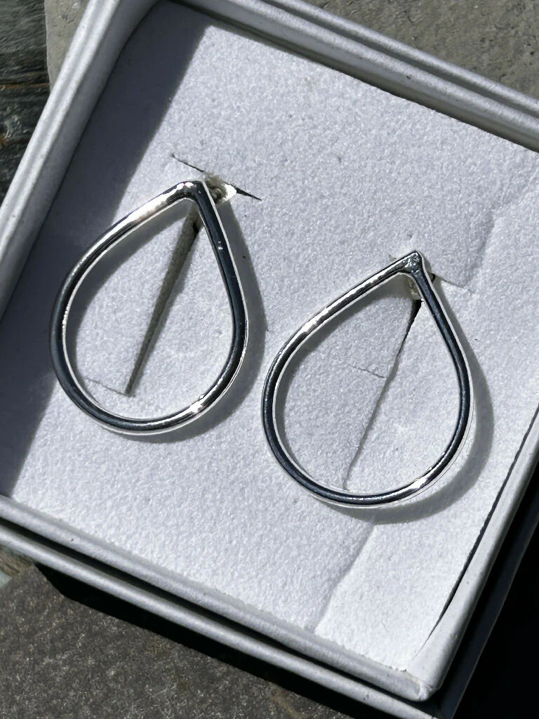 Water Drop Silver Earrings - Image 3