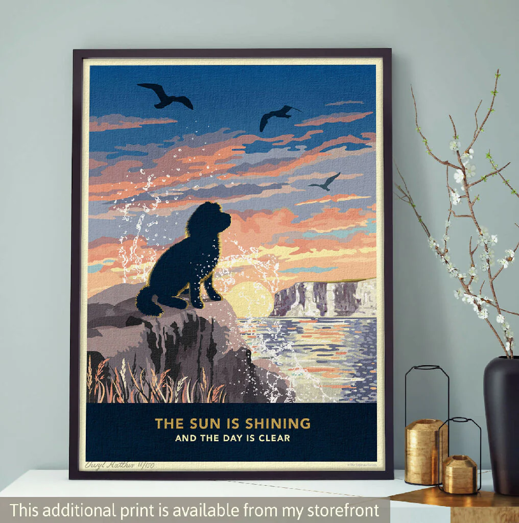 COCKAPOO OR POODLE 'WAVES OF HAPPINESS’ LIMITED EDITION ART PRINT - Image 10