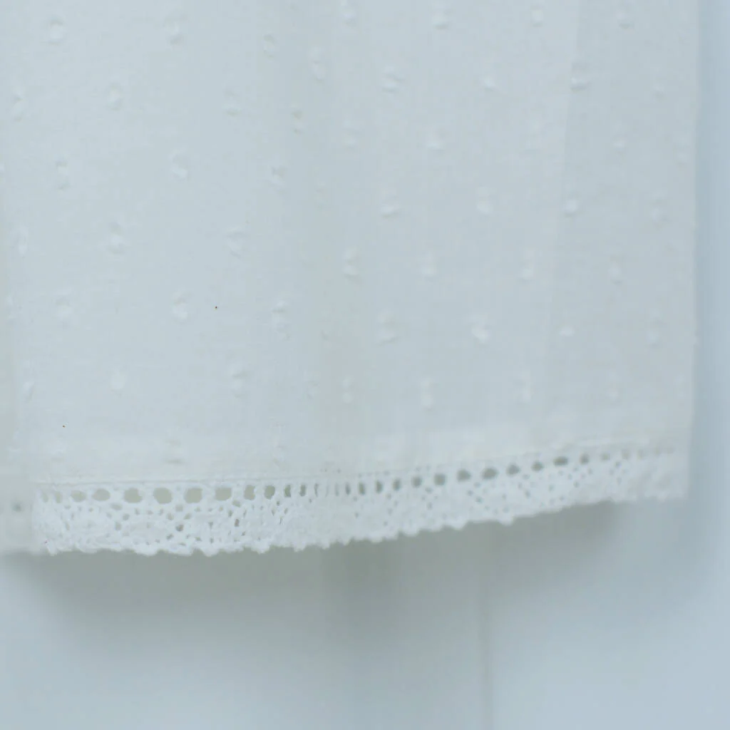 White Cotton Nightdress with Deep Smocking - Image 3