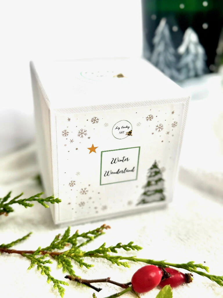 Winter Wonderland Hand Painted Candle - Image 4